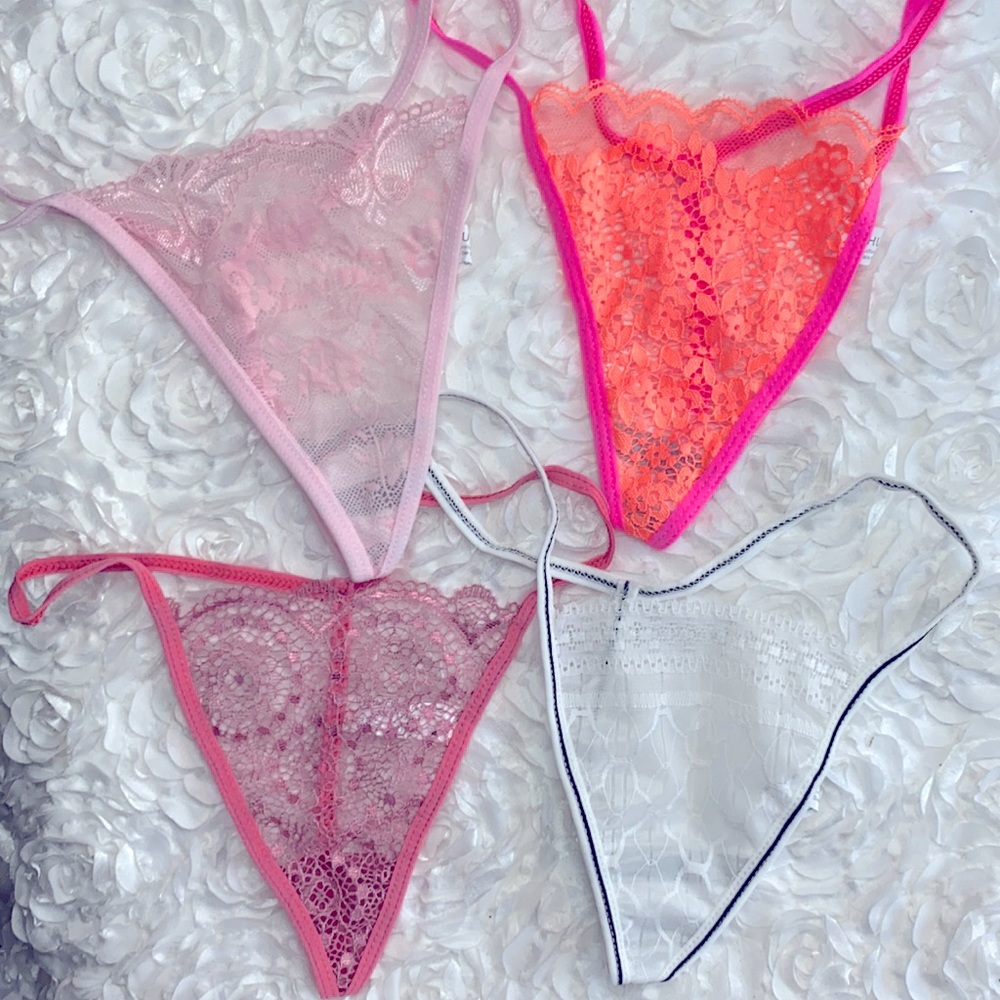 Bundle of 4 g string lace panties size large